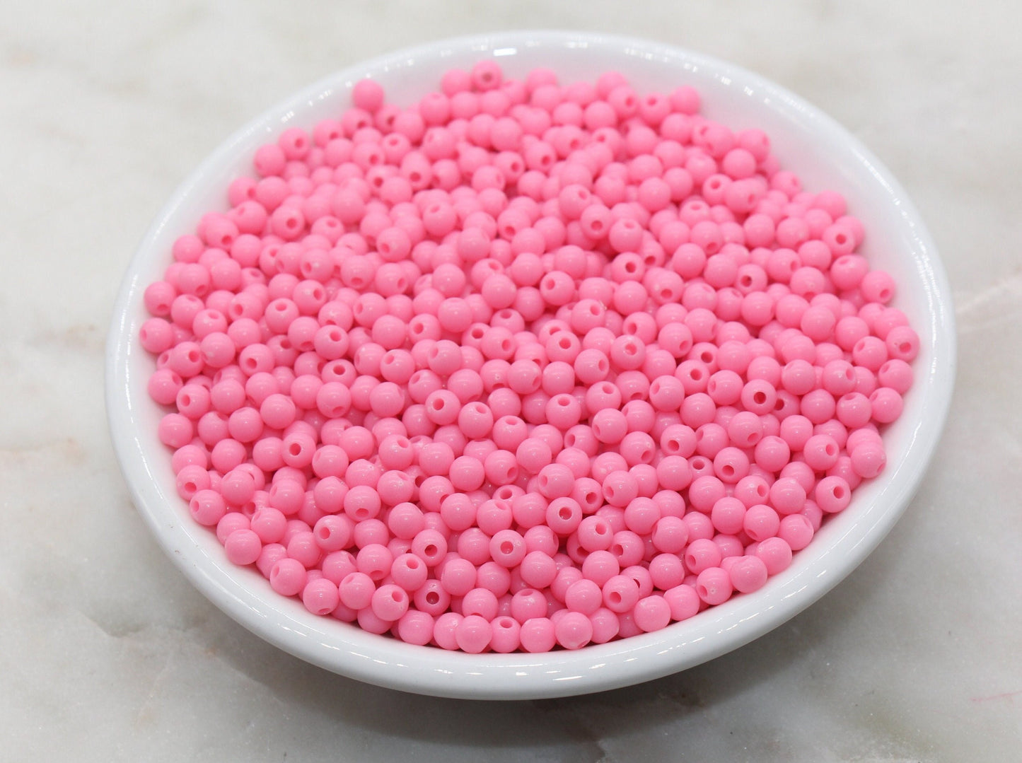 4mm Bubblegum Pink Round Beads, Acrylic Gumball Beads, Round Spacer Beads, Bubblegum Beads, Plastic Round Smooth Bead, Bracelet Beads #980