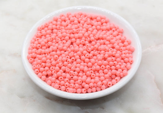 4mm Salmon Pink Round Beads, Pink Acrylic Gumball Beads, Round Spacer Beads, Bubblegum Beads, Plastic Round Smooth Bead, Bracelet Beads#3127