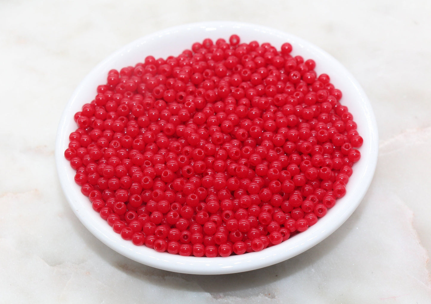 4mm Red Round Beads, Red Acrylic Gumball Beads, Round Spacer Beads, Bubblegum Beads, Plastic Round Smooth Bead, Bracelet Beads #137