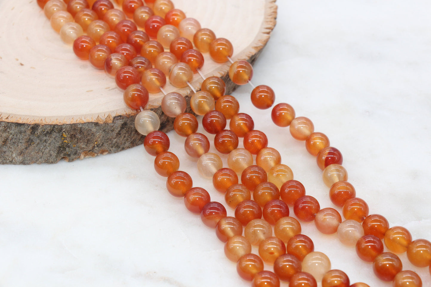 Orange Red Agate Beads, Agate Gemstone Smooth Round Beads, Jewelry Making Beads, Size 4mm 6mm 8mm 10mm 12mm, #82