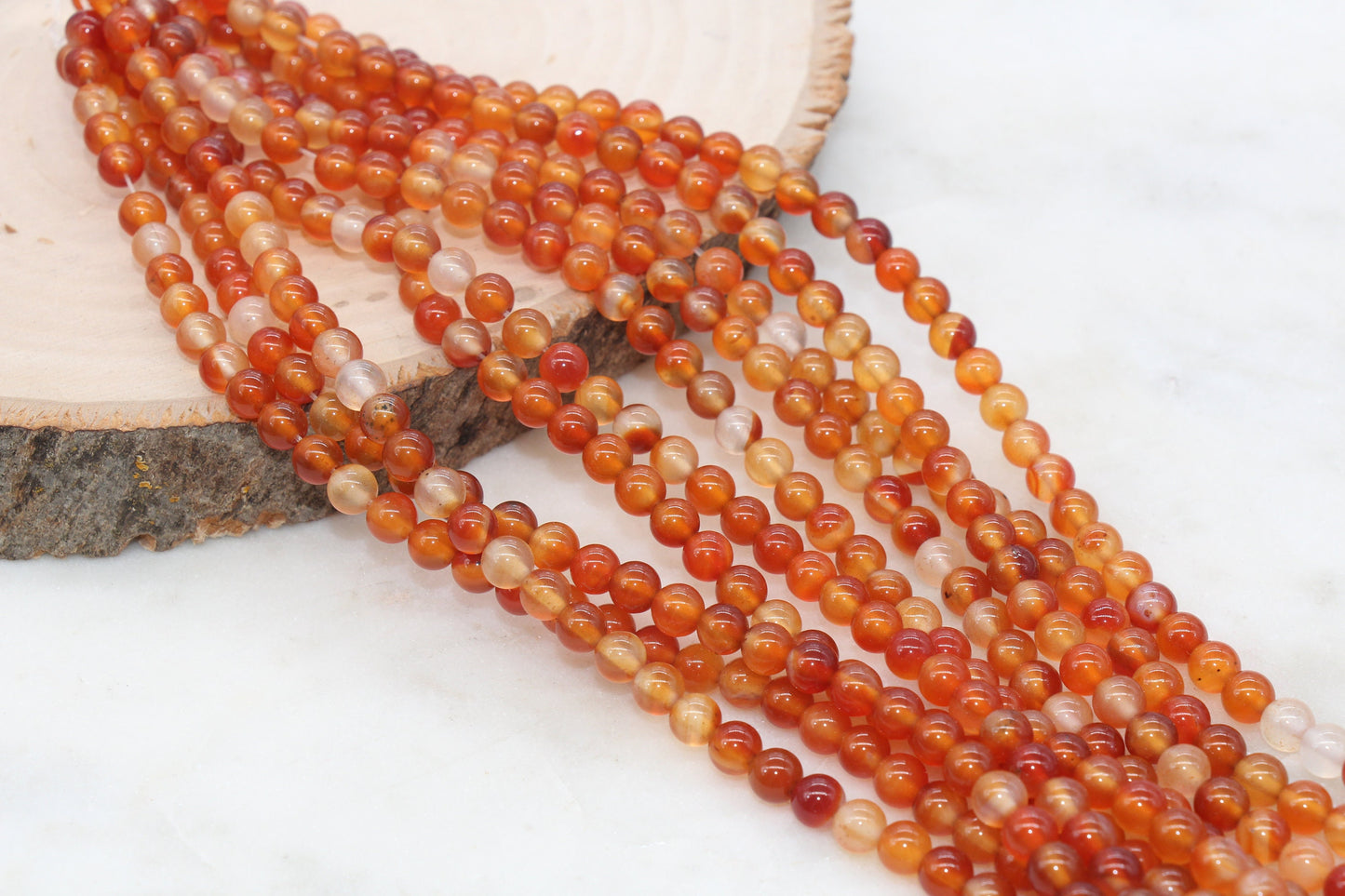 Orange Red Agate Beads, Agate Gemstone Smooth Round Beads, Jewelry Making Beads, Size 4mm 6mm 8mm 10mm 12mm, #82