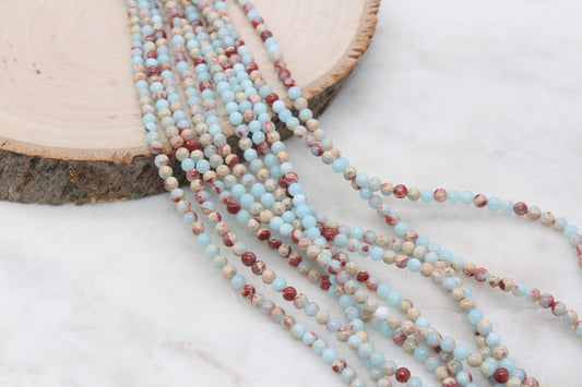 Sea Sediment Jasper Beads, Impression Jasper, Gemstone Smooth Round Beads, Sizes 6mm 8mm 10mm , Full Strand 15.5 inch, #149