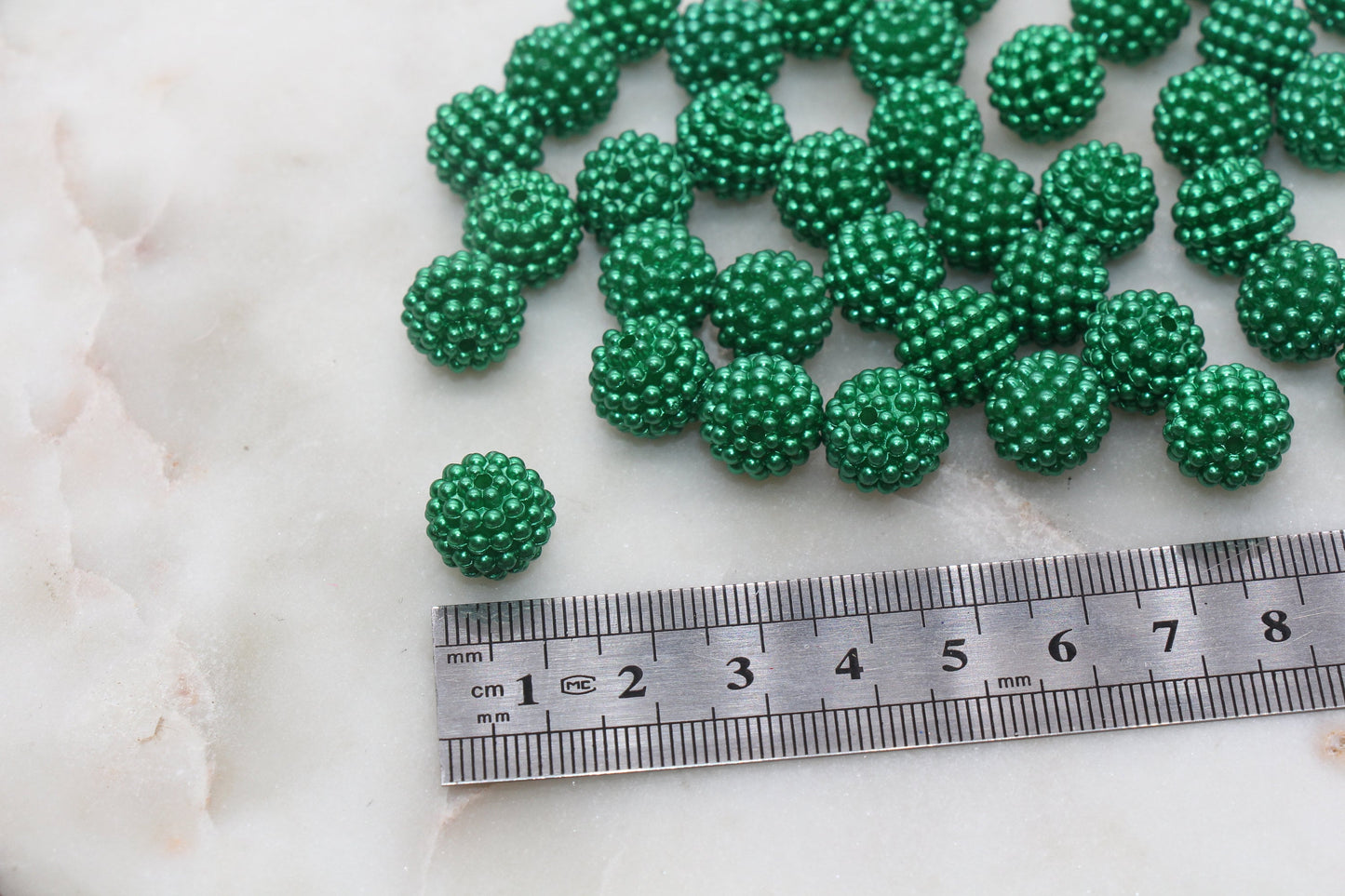 12mm Green Berry Beads, Acrylic Beads, Round Acrylic Loose Beads, Bubblegum Beads, Chunky Beads, Beads for Bracelet #2988