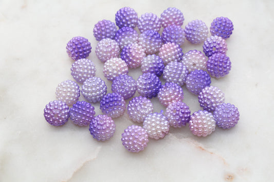12mm Purple Ombre Berry Beads, Imitation Pearl Acrylic Beads, Pearly Round Acrylic Loose Beads, Bubblegum Beads, Chunky Beads #2997