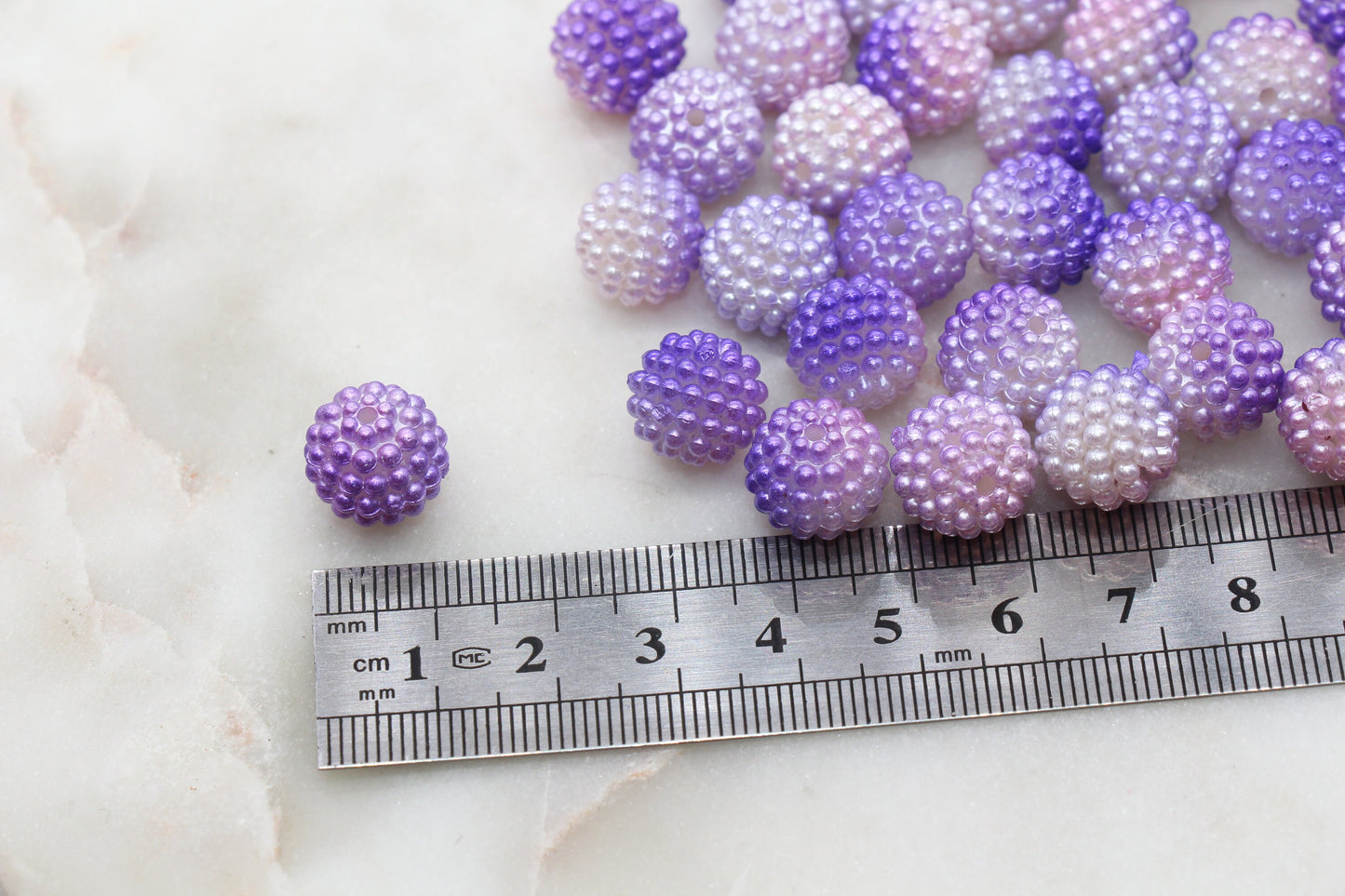 12mm Purple Ombre Berry Beads, Imitation Pearl Acrylic Beads, Pearly Round Acrylic Loose Beads, Bubblegum Beads, Chunky Beads #2997
