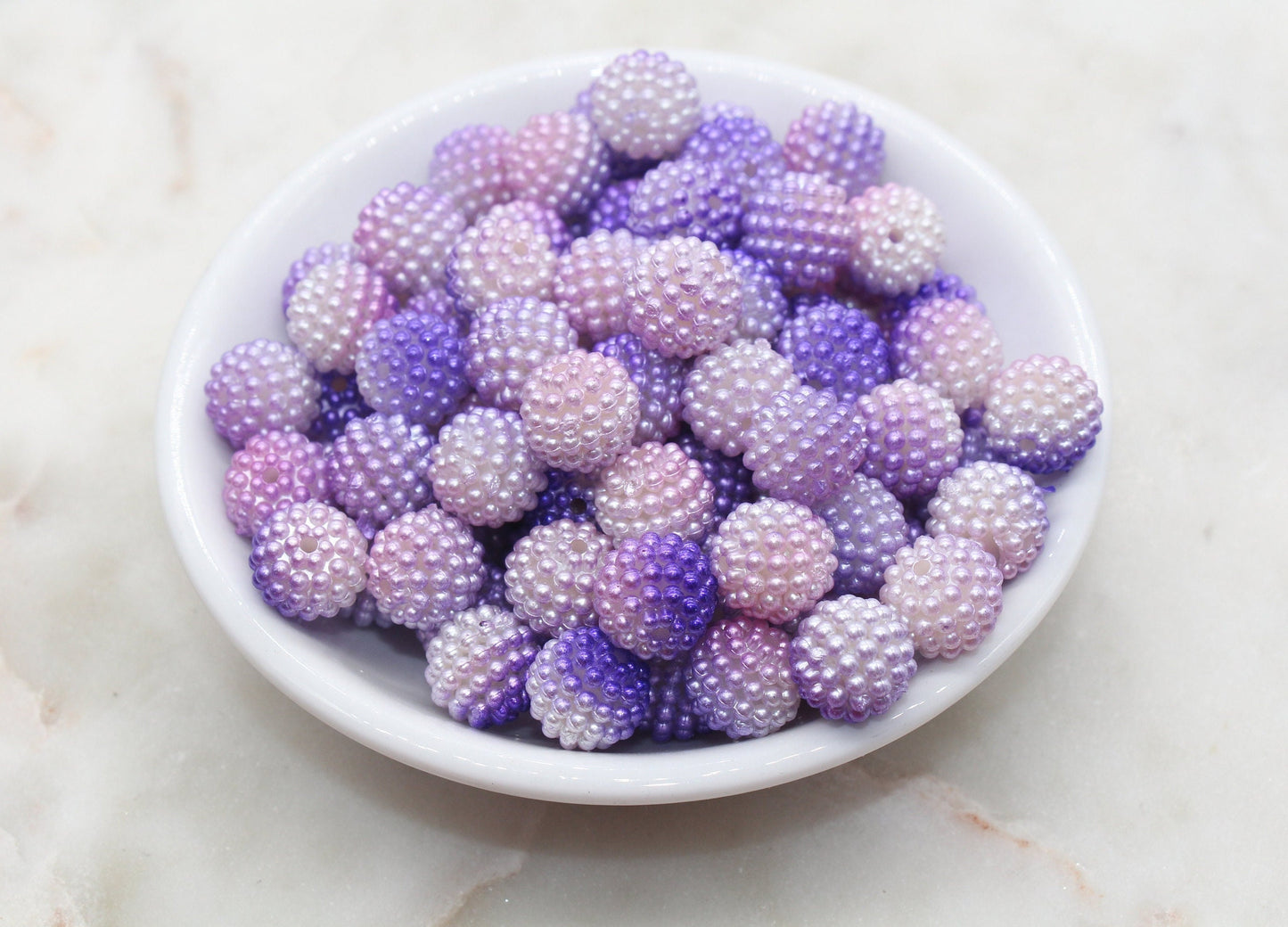12mm Purple Ombre Berry Beads, Imitation Pearl Acrylic Beads, Pearly Round Acrylic Loose Beads, Bubblegum Beads, Chunky Beads #2997