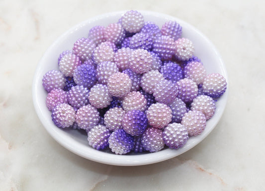 12mm Purple Ombre Berry Beads, Imitation Pearl Acrylic Beads, Pearly Round Acrylic Loose Beads, Bubblegum Beads, Chunky Beads #2997