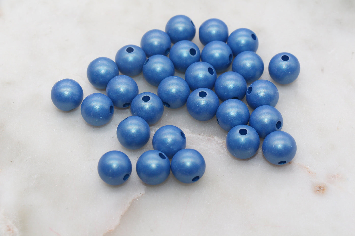 12mm Royal Blue Shimmer Gumball Beads, Round Acrylic Loose Beads, Bubblegum Beads, Chunky Beads, Plastic Beads, Jewelry Making Beads #3019