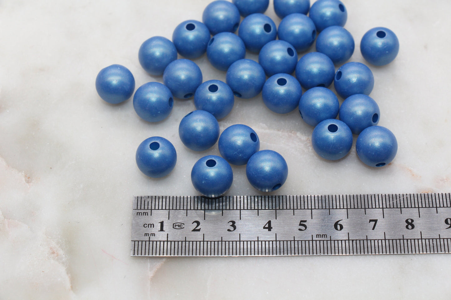 12mm Royal Blue Shimmer Gumball Beads, Round Acrylic Loose Beads, Bubblegum Beads, Chunky Beads, Plastic Beads, Jewelry Making Beads #3019