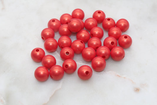 12mm Dark Orange Shimmer Gumball Beads, Round Acrylic Loose Beads, Bubblegum Beads, Chunky Beads, Plastic Beads, Jewelry Making Beads #3021