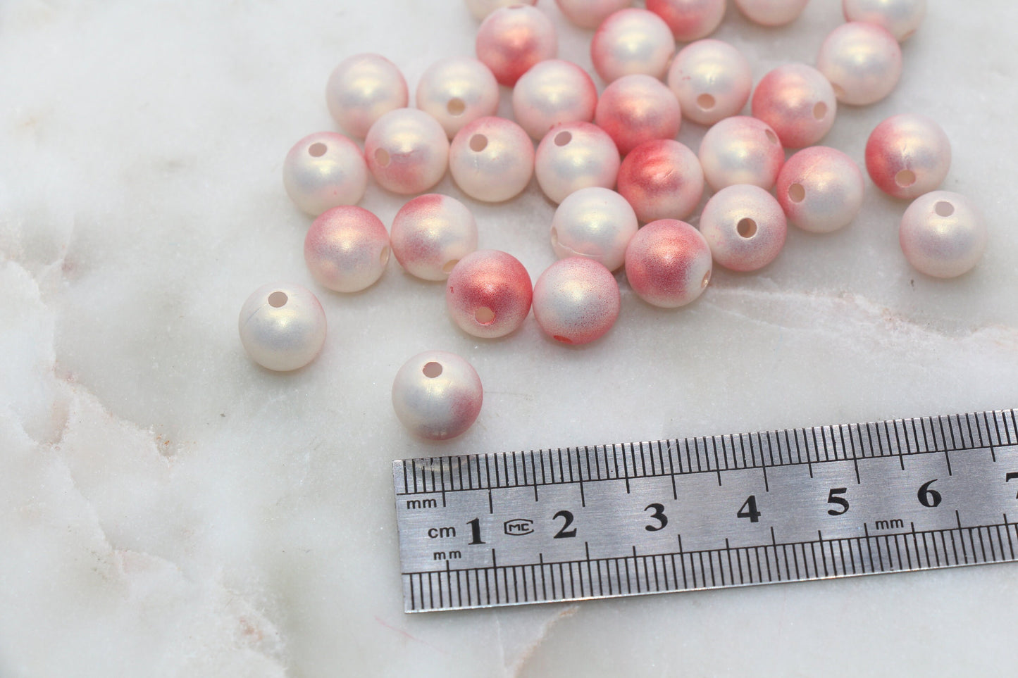 10mm Peach Ombre Shimmer Gumball Beads, Round Acrylic Loose Beads, Bubblegum Beads, Chunky Beads, Gumball Beads, Smooth Plastic Beads #3030
