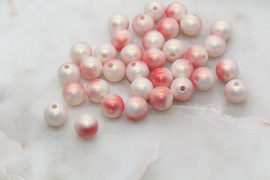 10mm Peach Ombre Shimmer Gumball Beads, Round Acrylic Loose Beads, Bubblegum Beads, Chunky Beads, Gumball Beads, Smooth Plastic Beads #3030