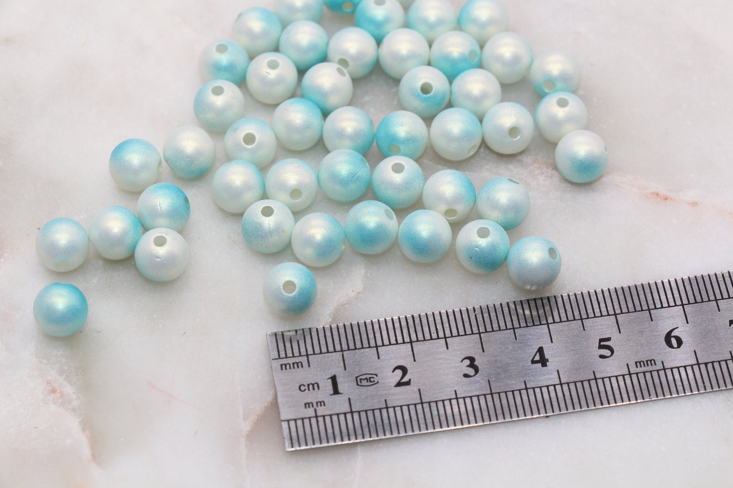 8mm Blue Ombre Shimmer Gumball Beads, Round Acrylic Loose Beads, Bubblegum Beads, Chunky Beads, Smooth Round Plastic Beads #3036