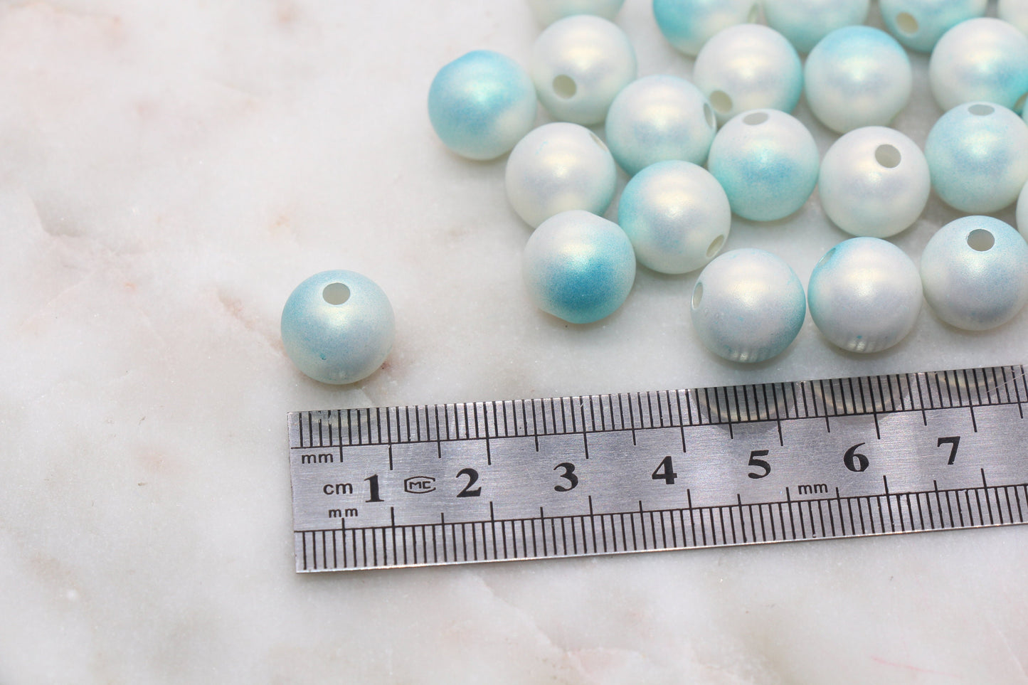 12mm Blue Ombre Shimmer Gumball Beads, Round Acrylic Loose Beads, Bubblegum Beads, Chunky Beads, Plastic Beads, Jewelry Making Beads #3042