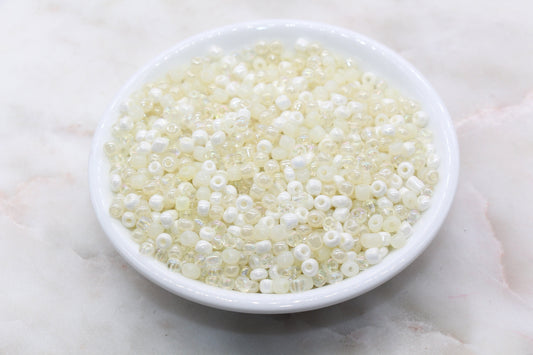 Mix Creamy White Glass Seed Beads, Size 4mm 6/0 Glass Seed Beads, Multicolor Seed Beads, Rocailles Beads, Bracelet Beads #3101