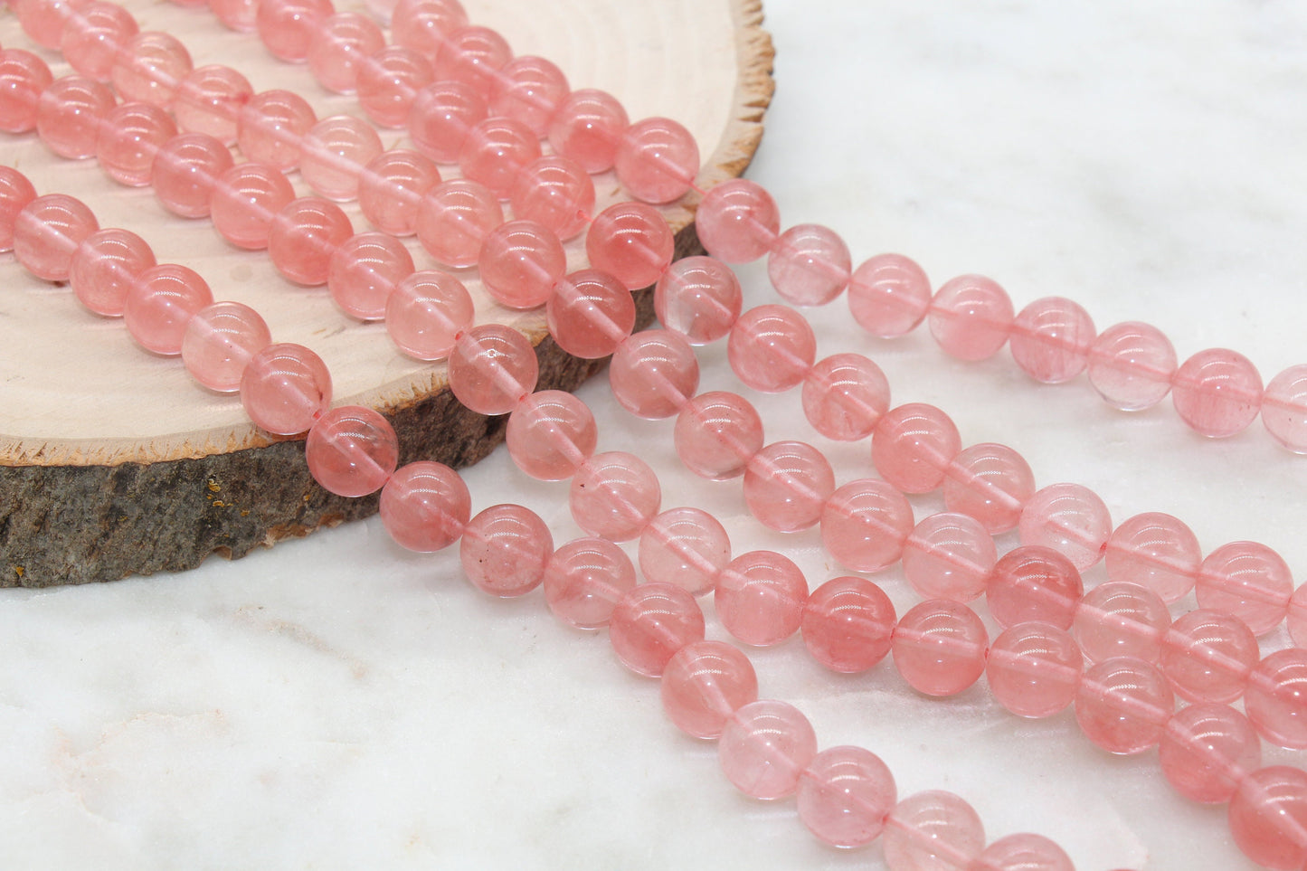 Cherry Quartz Beads, Gemstone Round Beads, Size 4mm 6mm 8mm 10mm 12mm, Full Strand 15.5 inch #159