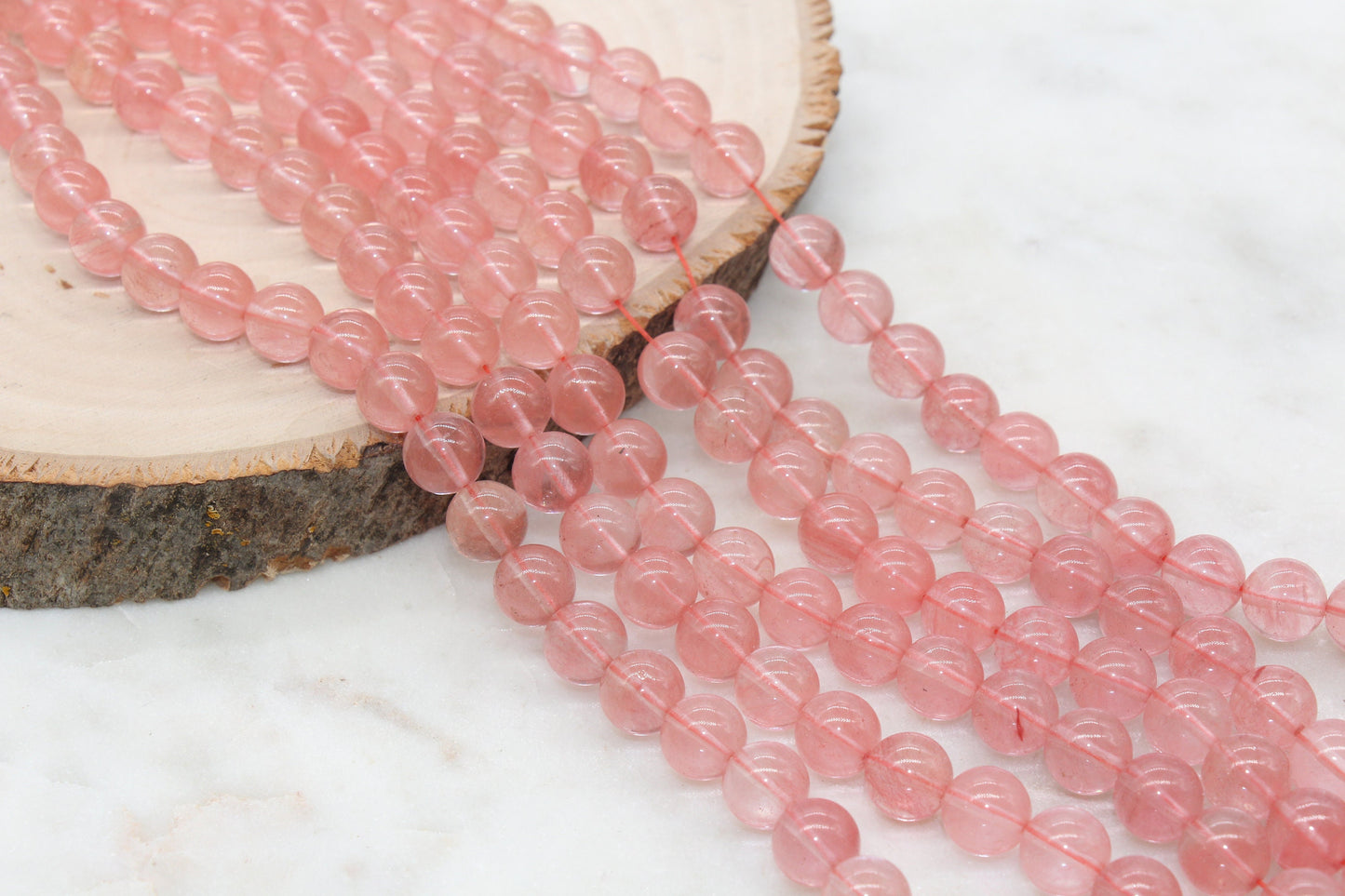 Cherry Quartz Beads, Gemstone Round Beads, Size 4mm 6mm 8mm 10mm 12mm, Full Strand 15.5 inch #159