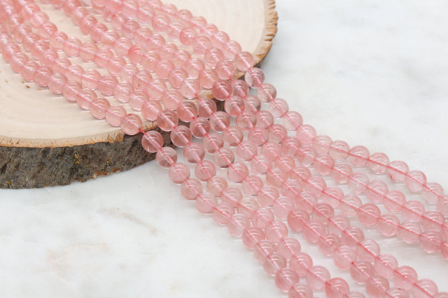 Cherry Quartz Beads, Gemstone Round Beads, Size 4mm 6mm 8mm 10mm 12mm, Full Strand 15.5 inch #159