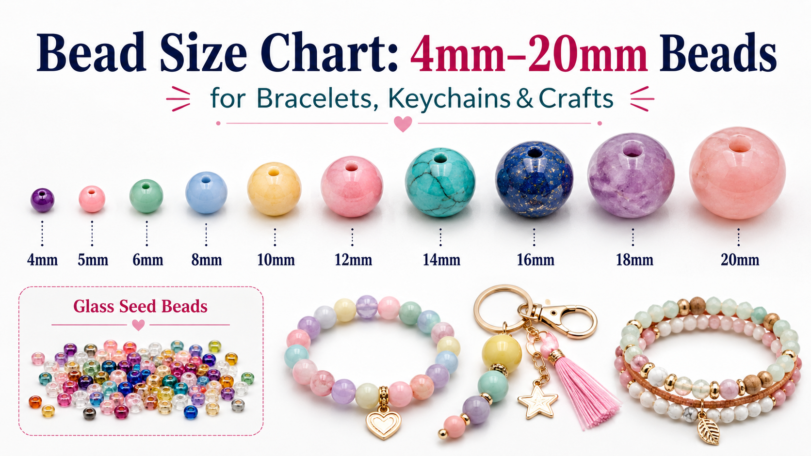 Bead Size Chart: 4mm–20mm Beads for DIY Crafts