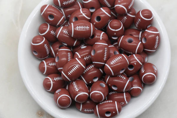 plastic football shaped beads 