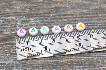 Multicolored Alphabet Beads, Round Name Beads, A-Z