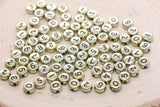 7 mm round acrylic gold number beads, mixed numbers 0–9; antique gold number beads