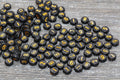 7mm Black Gold Acrylic Number Beads