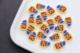 Pumpkin Beads with Witch Hat – Halloween Polymer Clay Jack-O’-Lantern Beads