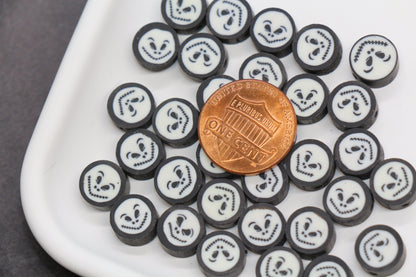 Jack Skellington polymer clay bead – Halloween face bead for DIY crafts