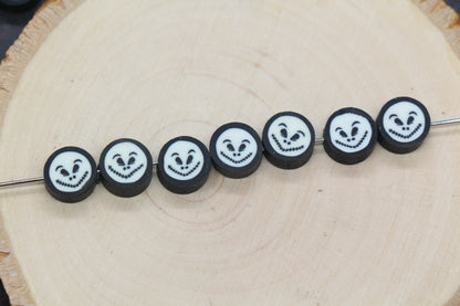 Jack Skellington polymer clay bead – Halloween face bead for DIY crafts