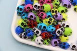 Multicolored Skull Beads, Plastic Skull Beads #1633