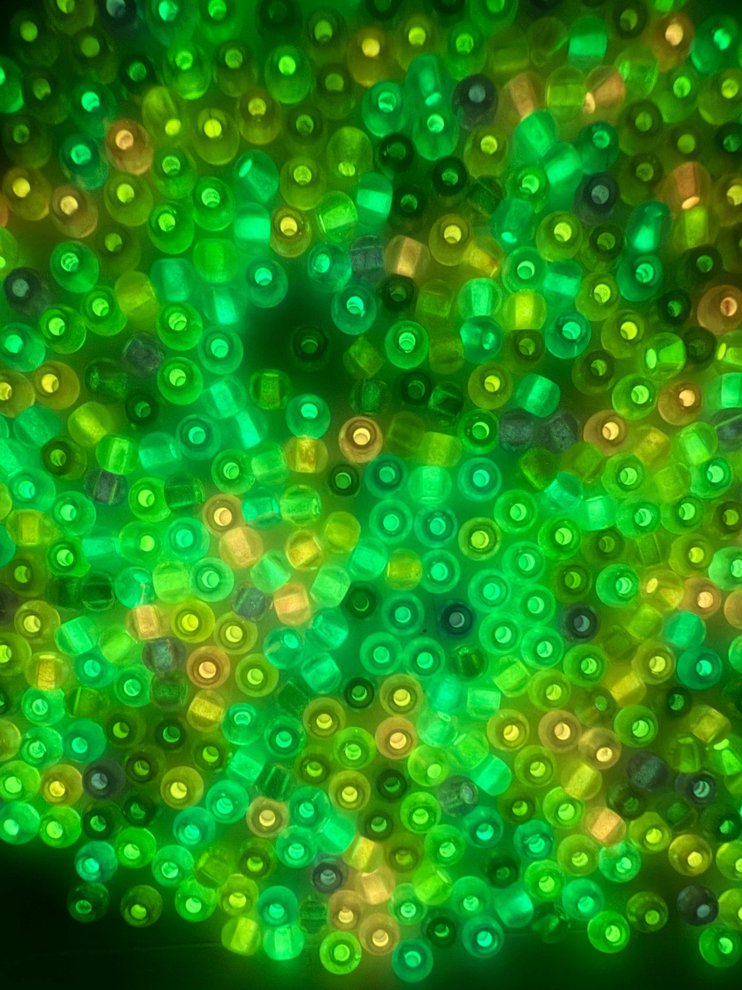 Iridescent Glow in the Dark Glass Seed Beads Mixed Color #1109