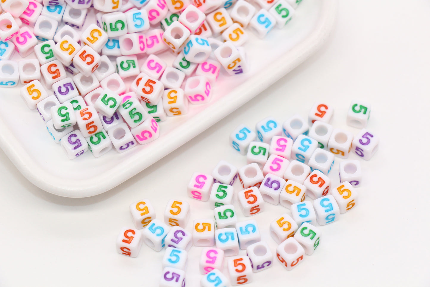 6mm Cube Number Beads, Individual Number Beads