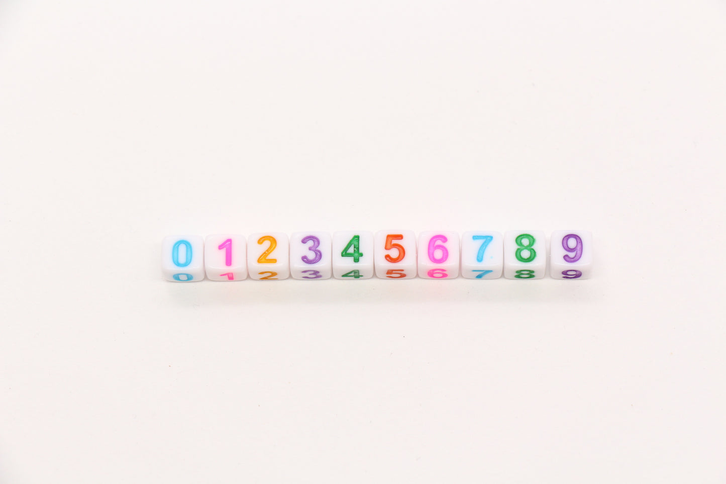 6mm Cube Number Beads, Individual Number Beads