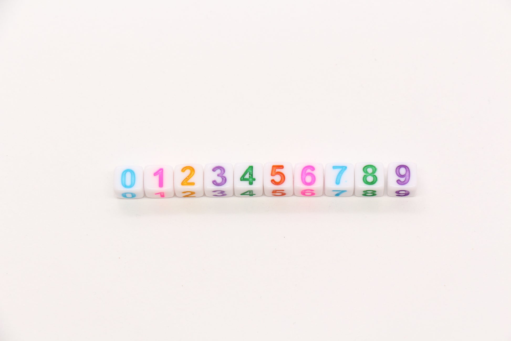 6mm Cube Number Beads, Individual Number Beads