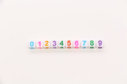 6mm Cube Number Beads, Individual Number Beads