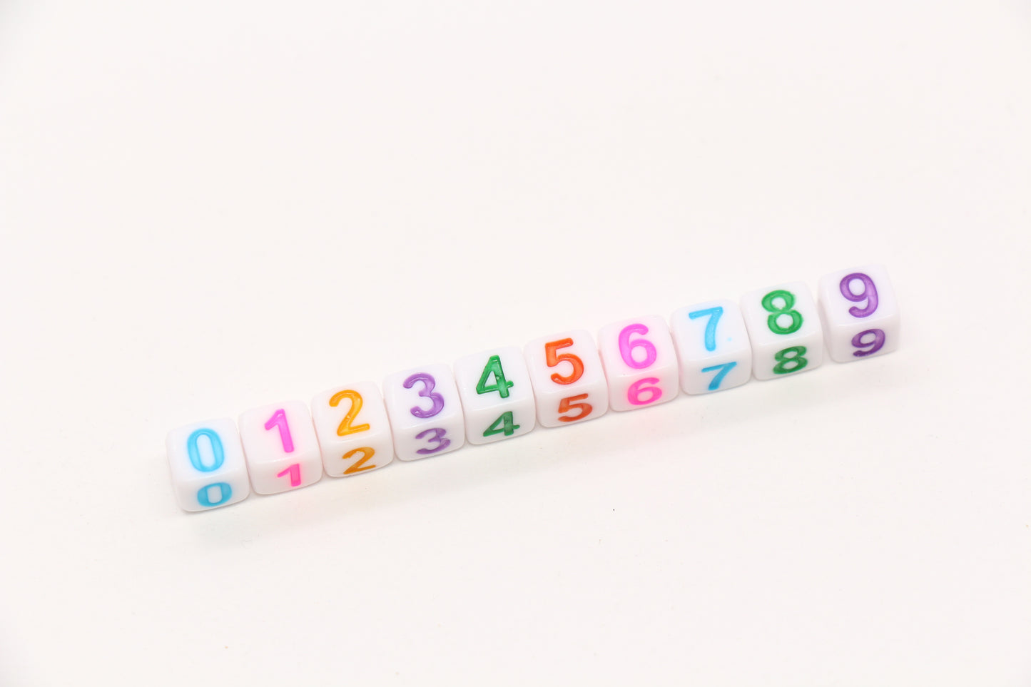 6mm Cube Number Beads, Individual Number Beads