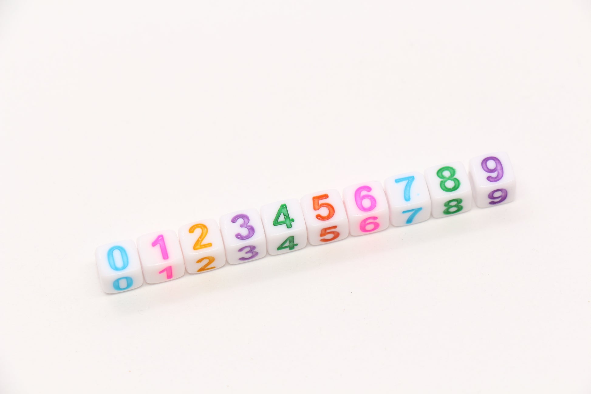 6mm Cube Number Beads, Individual Number Beads