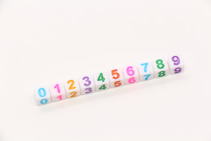 6mm Cube Number Beads, Individual Number Beads