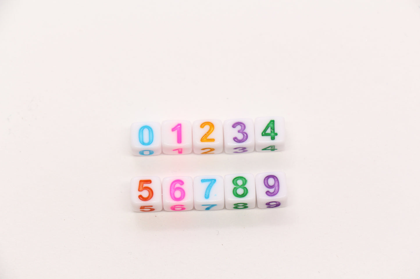 6mm Cube Number Beads, Individual Number Beads