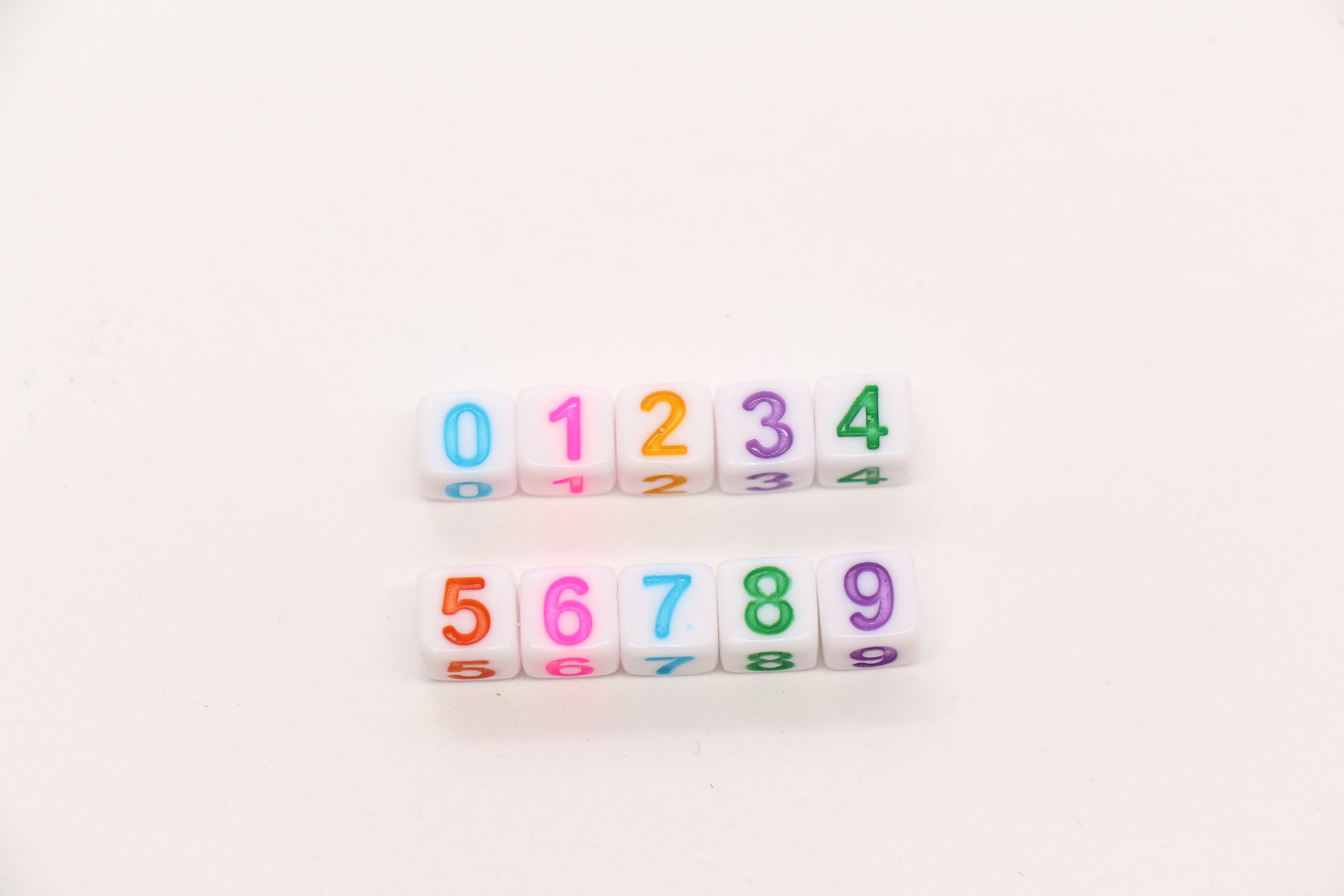 6mm Cube Number Beads, Individual Number Beads