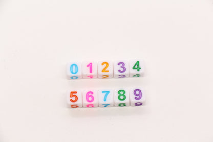 6mm Cube Number Beads, Individual Number Beads