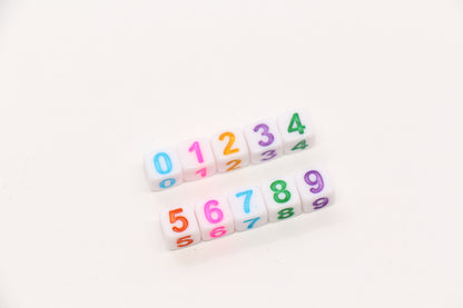 6mm Cube Number Beads, Individual Number Beads