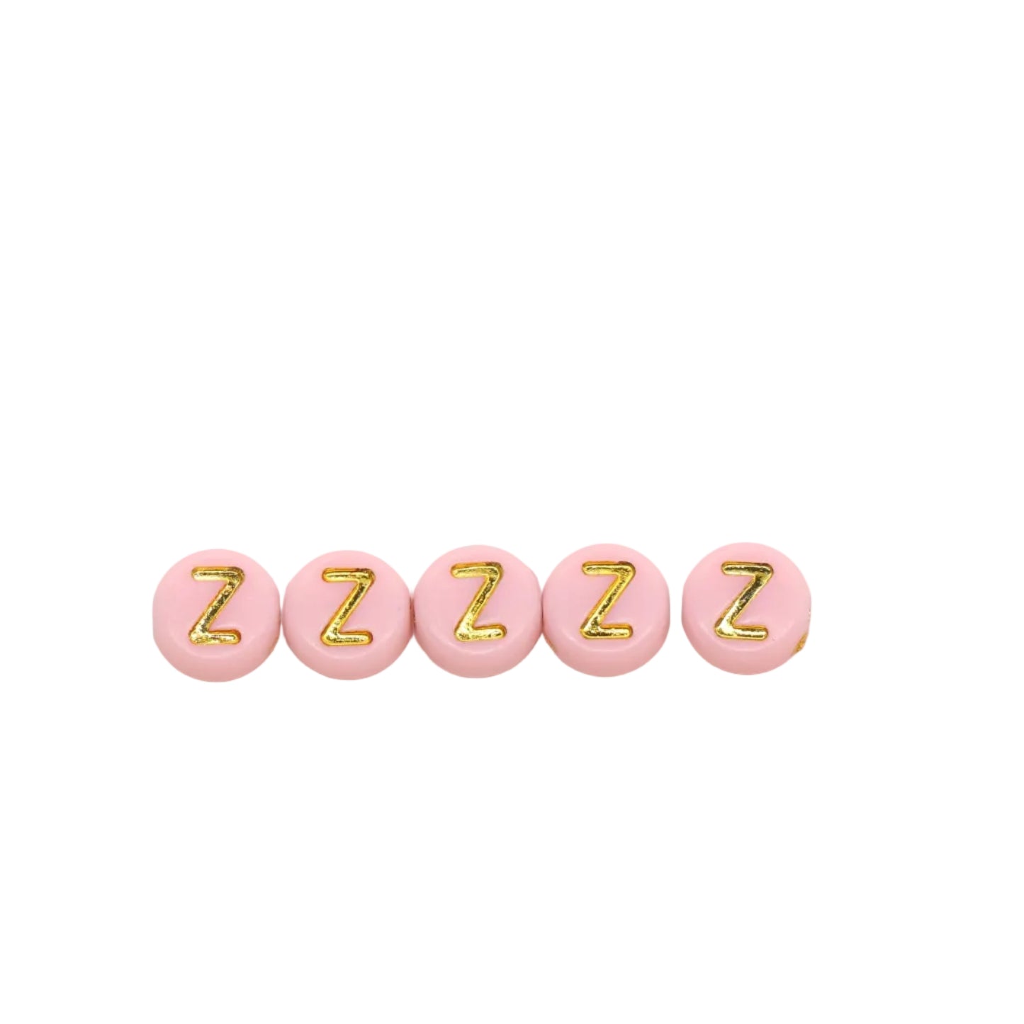 7mm Pastel Gold Letter Beads, Single Letters A-Z
