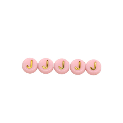7mm Pastel Gold Letter Beads, Single Letters A-Z