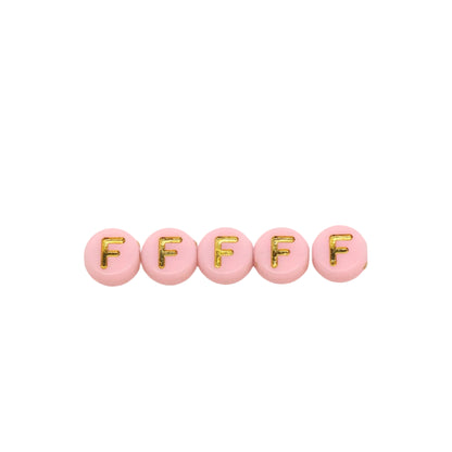 7mm Pastel Gold Letter Beads, Single Letters A-Z