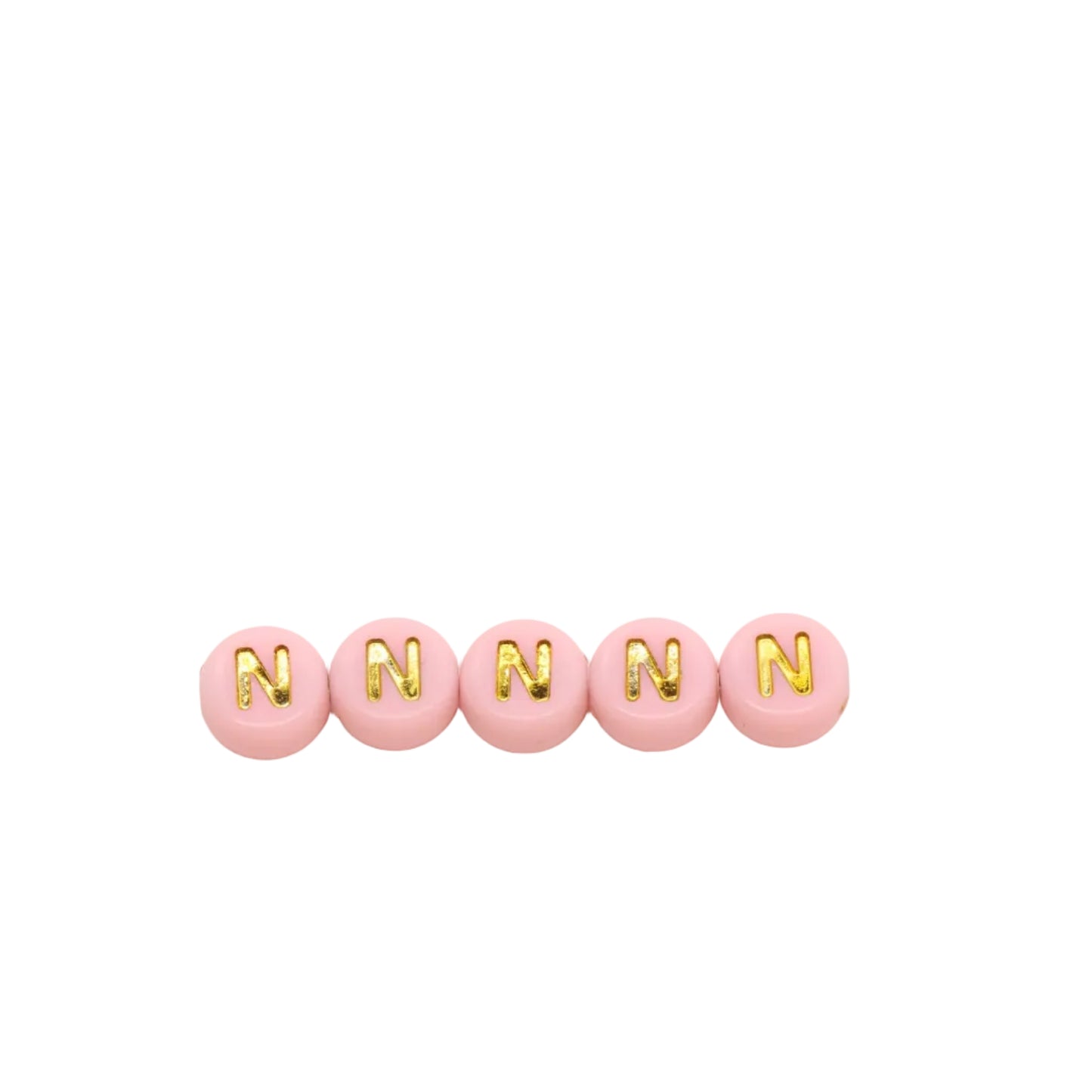 7mm Pastel Gold Letter Beads, Single Letters A-Z