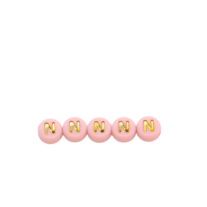 7mm Pastel Gold Letter Beads, Single Letters A-Z