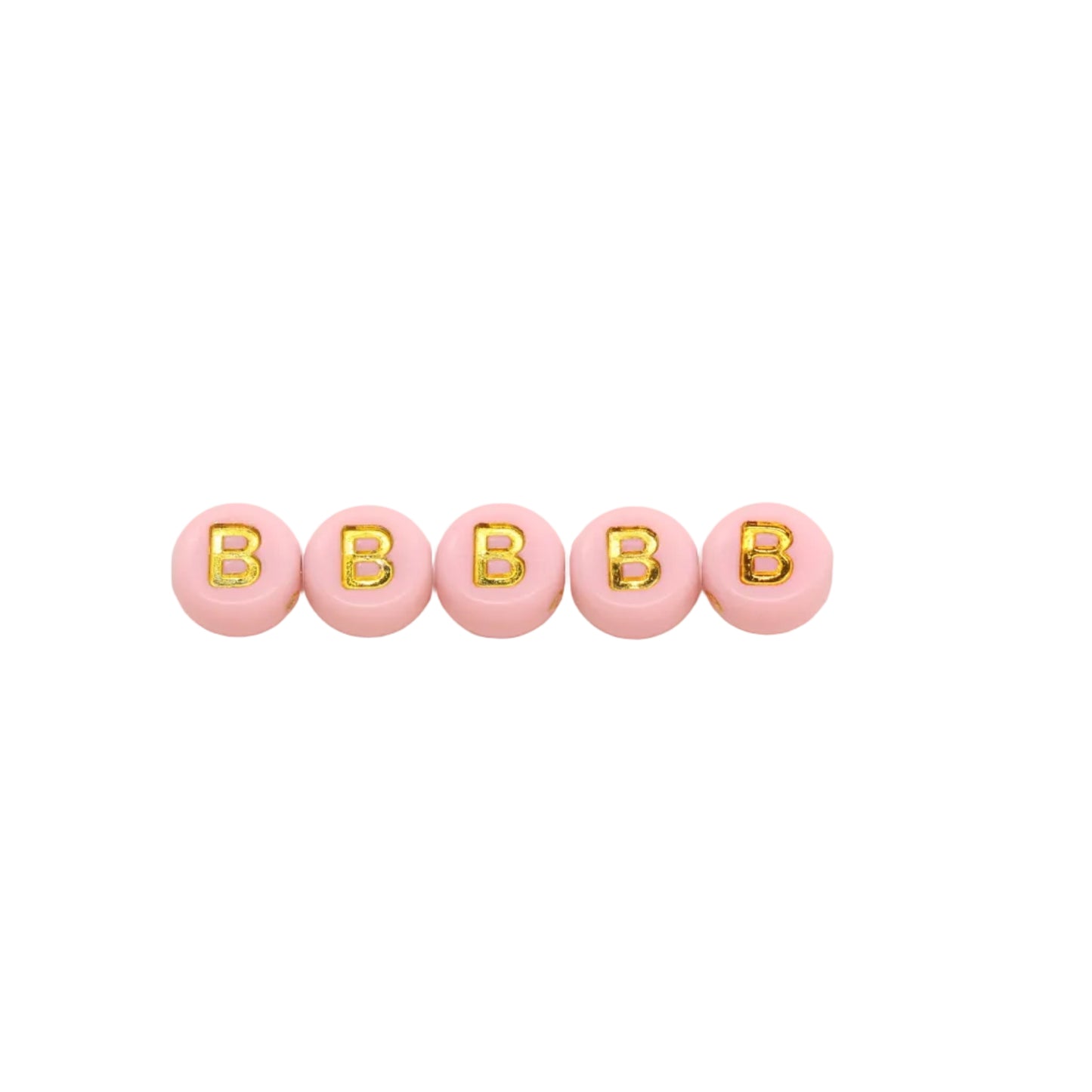 7mm Pastel Gold Letter Beads, Single Letters A-Z