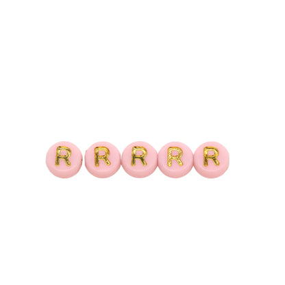 7mm Pastel Gold Letter Beads, Single Letters A-Z